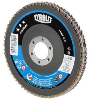 Fächerscheibe PREMIUM FASTCUT D.125mm K.60 gekr.Stahl,VA ZA-ZK