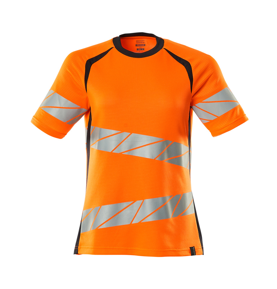 Damen-Passform T-Shirt ACCELERATE SAFE Hi-vis Orange/Schwarzblau 5XLONE