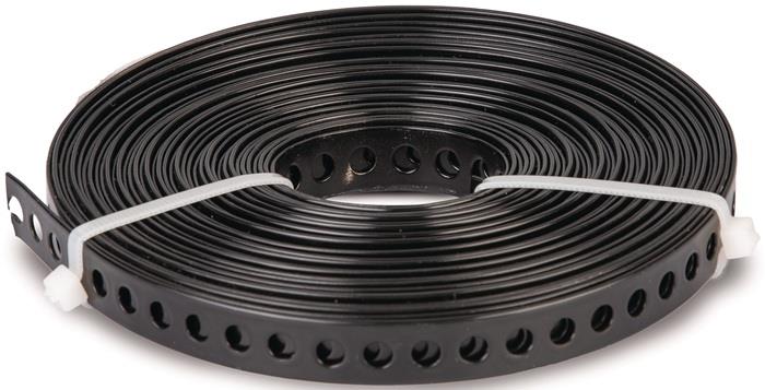 Lochband Band-B12 x 0,8mm Länge 10 m verzinkt, schwarz kunststoffbeschichtet GAH