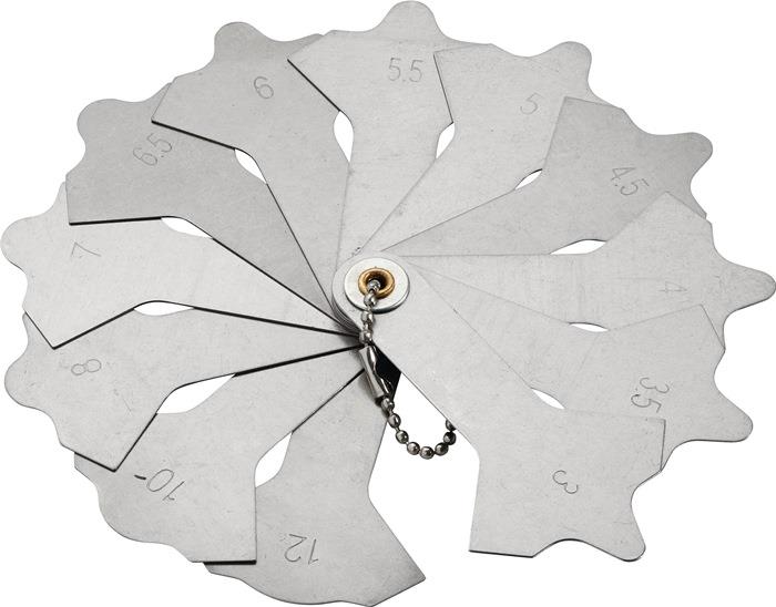Schweißnahtfächerlehre Messbereich 3-12 mm mit 12 Blatt PROMAT
