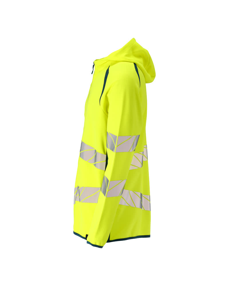 Kapuzenpullover mit Reißverschluss ACCELERATE SAFE Hi-vis Gelb/Dunkelpetroleum XS
