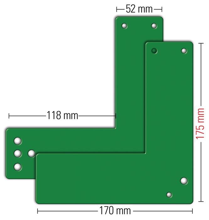 Montageplatte 901 / 991 470 Montage an Glastüren EH-Türwächter 175 x 170 mm 170 mm