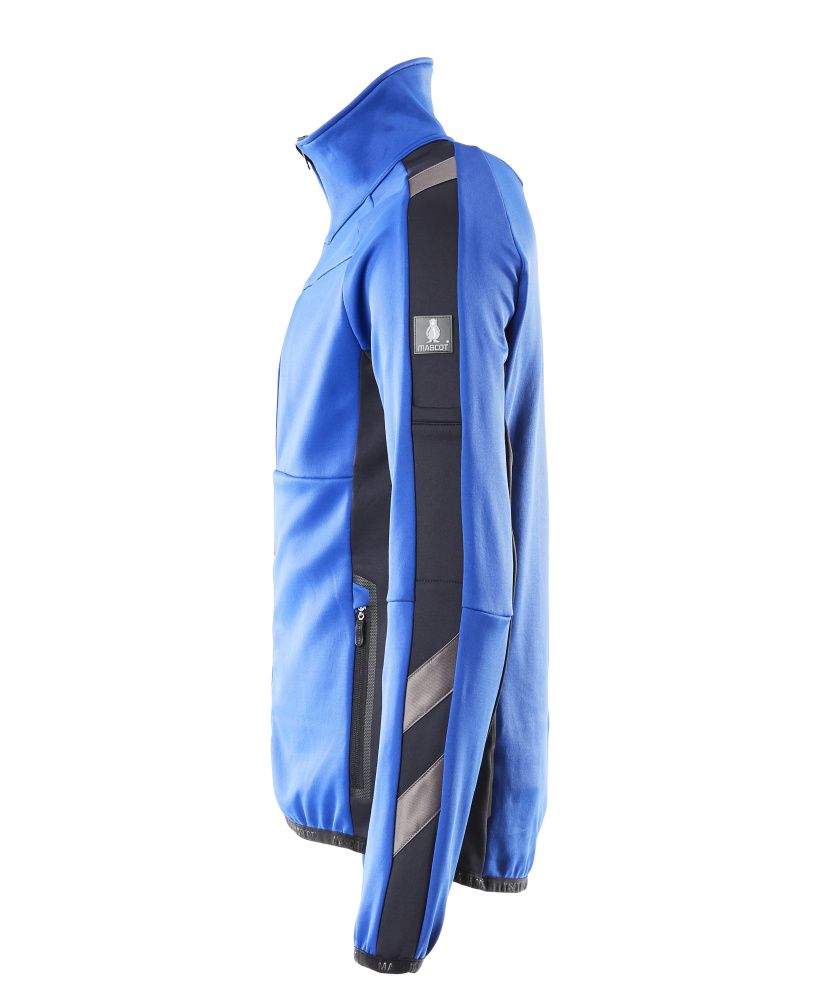 Fleecepullover mit Reißverschluss UNIQUE Kornblau/Schwarzblau 3XL