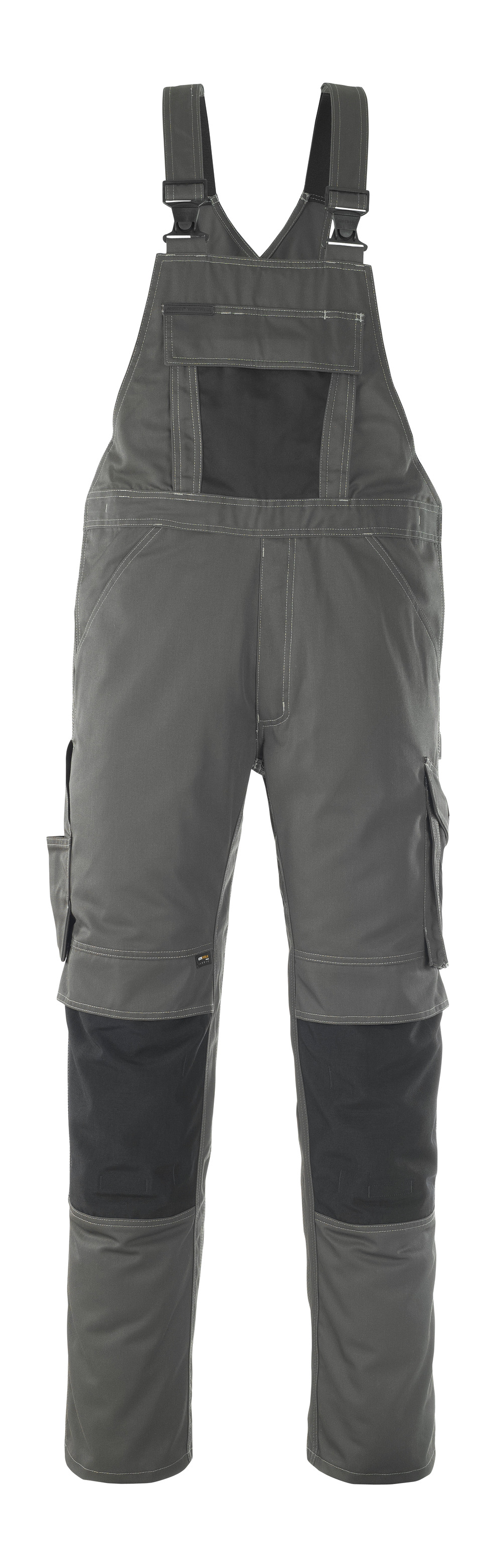 Latzhose mit Knietaschen UNIQUE Dunkelanthrazit/Schwarz 76C48