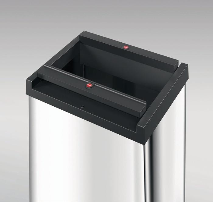 Abfallbehälter H763xB339xT260mm 52 l schwarz Stahlblech