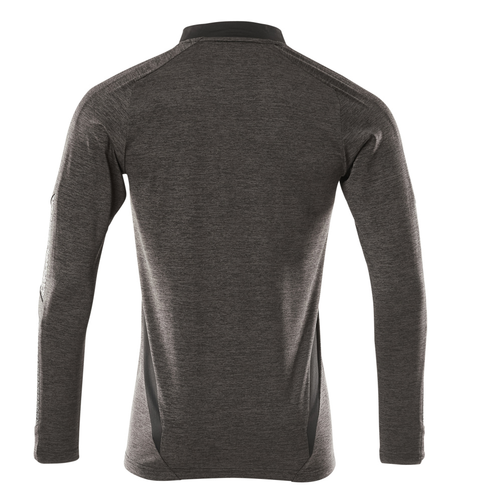 Polo-Shirt, Langarm ACCELERATE Dunkelanthrazit  meliert/Schwarz 2XLONE