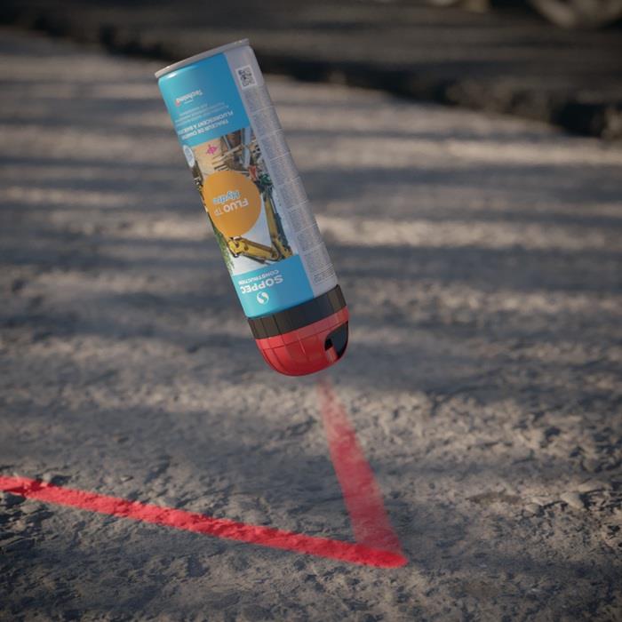 Baustellenmarkierspray Fluo TP Hydro 500 ml Spraydose neonblau