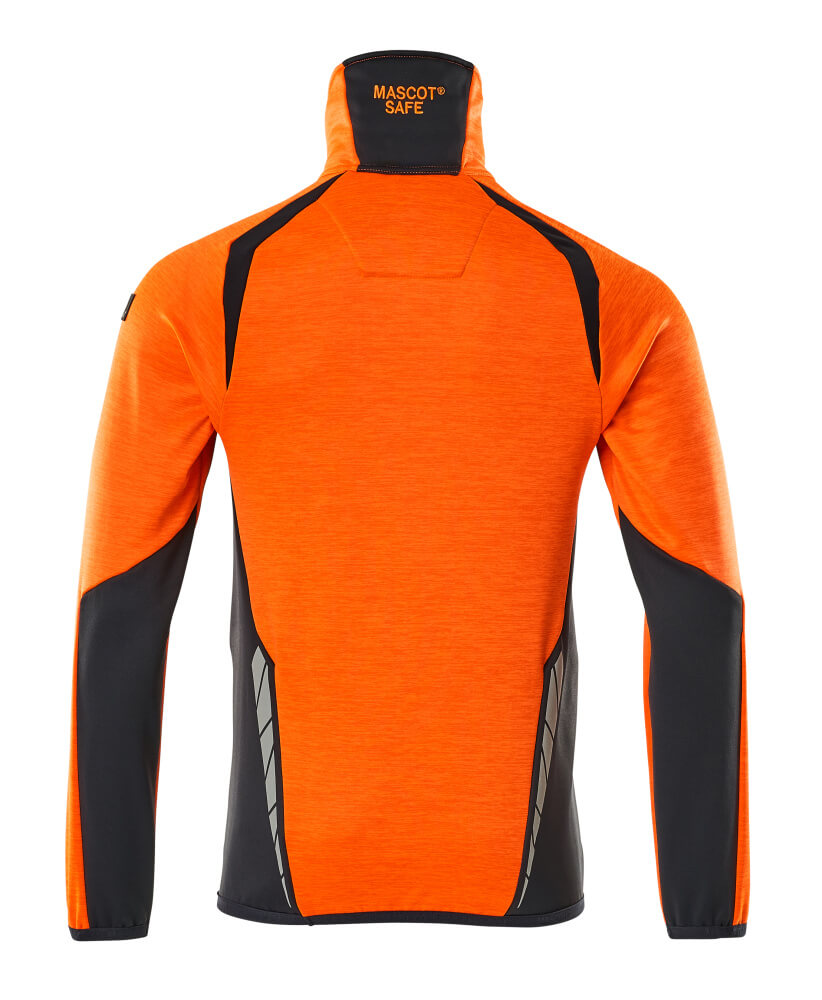 Fleecejacke mit kurzem Reißverschluss ACCELERATE SAFE Hi-vis Orange/Schwarzblau L