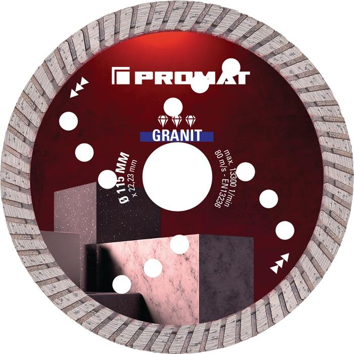 Diamanttrennscheibe GRANIT PRO Segmenthöhe 10 mm 115 mm 2,2 mm 13300 min-¹ 22,23 mm Winkelschleifer