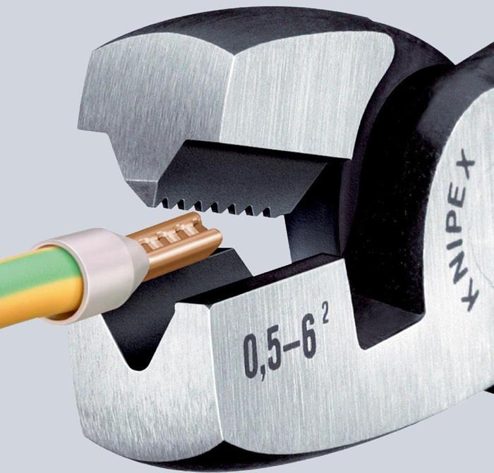 Aderendhülsenzange Gesamtlänge 180 mm 0,5 - 6,0 (AWG 20 - 10) mm² poliert Kunststoffüberzug für Aderendhülsen KNIPEX