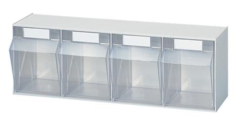 Klarsichtmagazin H207xB600xT172mm 4 x D Ku.weiß LOCKWEILER