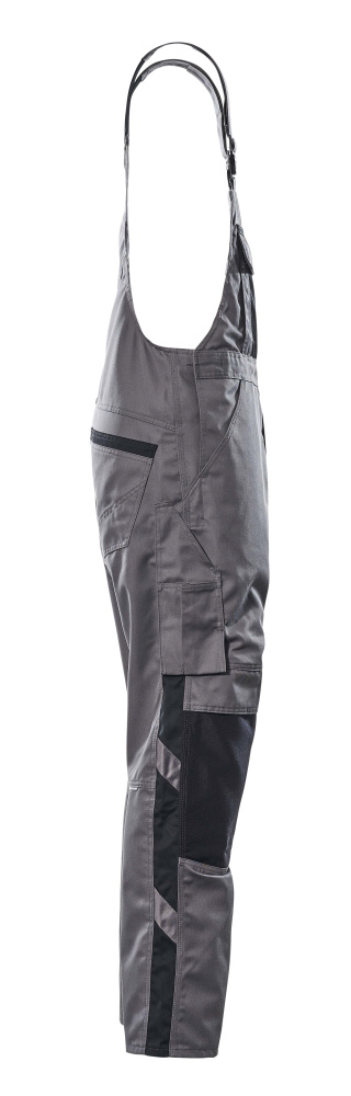Latzhose mit Knietaschen UNIQUE Anthrazit/Schwarz 76C48