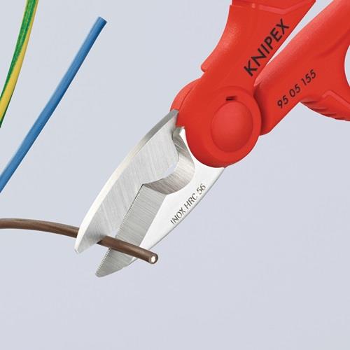 Elektriker-/Handwerkerschere L.155mm 2-K.-Hüllen KNIPEX