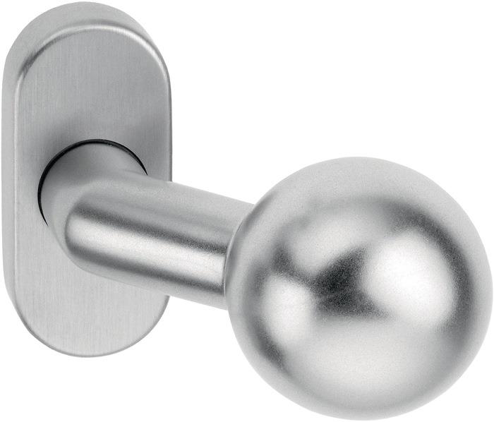 Feuerschutzkugelknopf 2133/4020 Ovalrosette Profiltür Aluminium F1 / naturfarbig F1