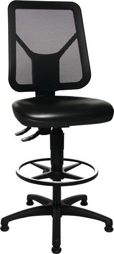 Arbeitsdrehstuhl TEC 80 C Bodengleiter+Fußring Polyurethanschaum schwarz