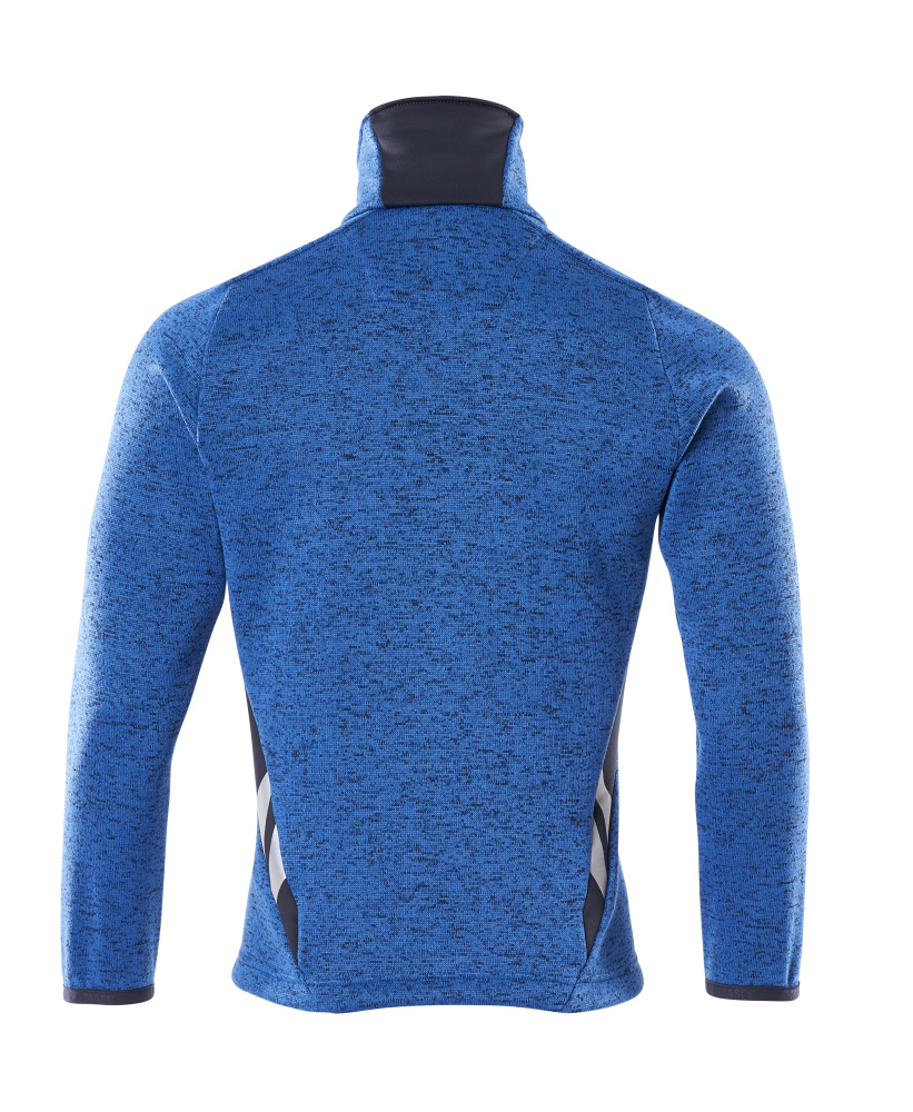 Strickpullover mit Reißverschluss ACCELERATE Azurblau/Schwarzblau XL