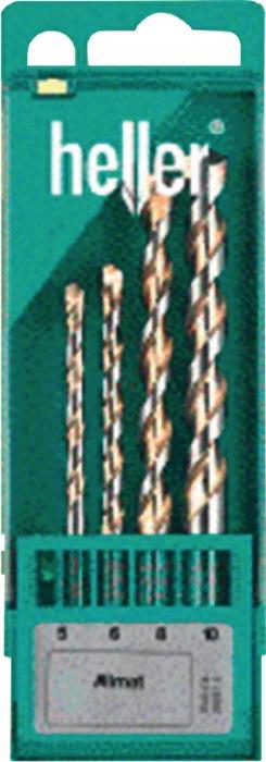 Universalbohrer-Satz Allmat 4 teilig Ø 5, 6, 8, 10 mm Rundschaft HELLER