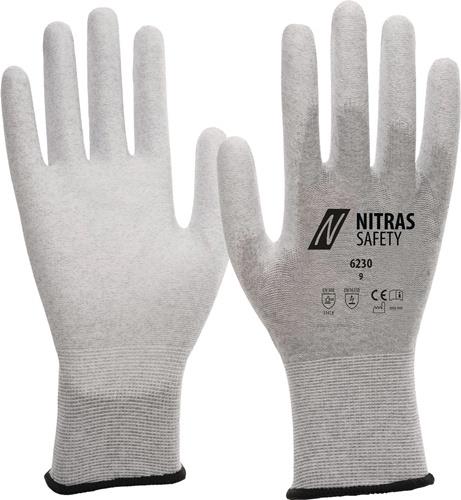 Handschuhe 6230 Gr.8 grau/weiß EN 388,EN 16350 PSA II 12 NITRAS