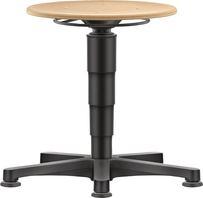 Drehhocker Bodengleiter Buche natur Sitzhöhenverstellung 450-650 mm Holz BIMOS
