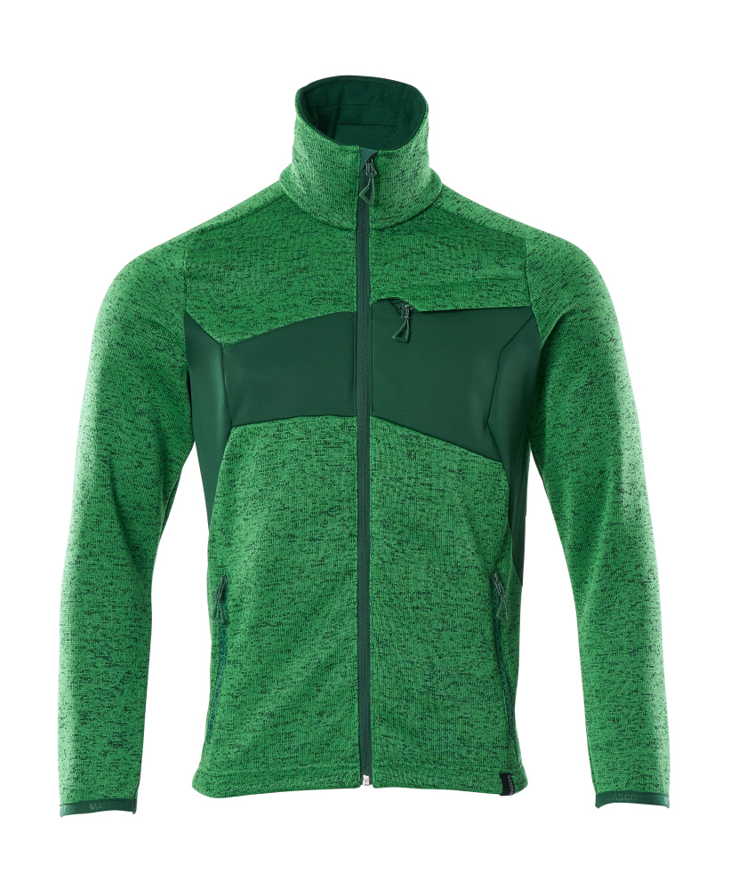 Strickpullover mit Reißverschluss ACCELERATE Grasgrün/Grün XL