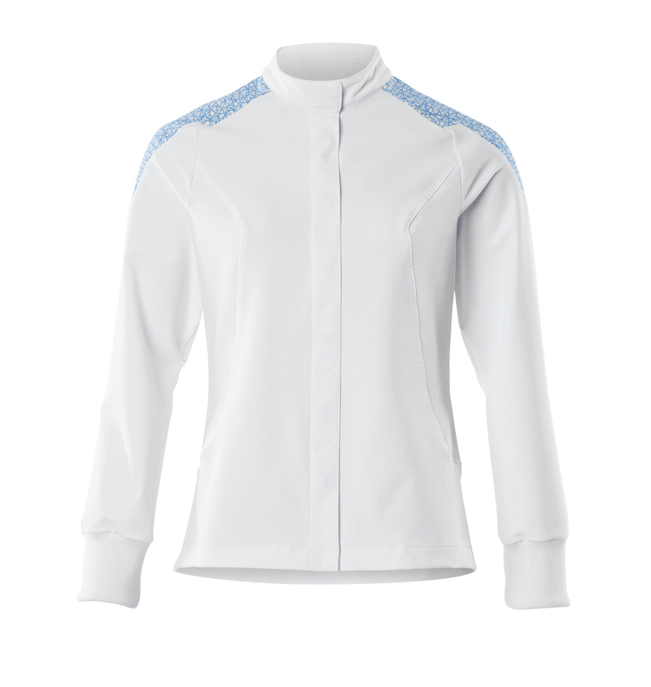 Damen-Passform Jacke FOOD & CARE Weiß/Azurblau M