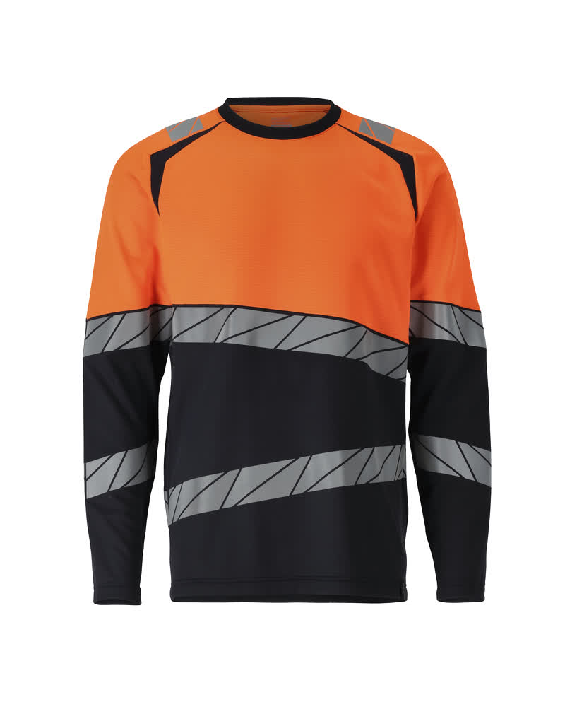 Langarmshirt ACCELERATE SAFE Schwarzblau/Hi-vis Orange 2XL