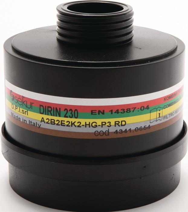 Mehrbereichskombifilter DIRIN 230 EN 14387 A2 B2 E2 K2 Hg-P3 f.4000 370 800/4000 370 801/4000 370 829 EKASTU