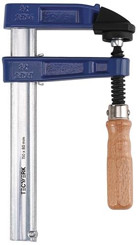 Temperguss-Schraubzwinge Spann-W.150mm A.80mm Holzgr.25x6mm TECWERK
