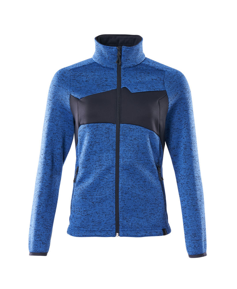 Damen-Passform Strickpullover mit Reißverschluss ACCELERATE Azurblau/Schwarzblau S