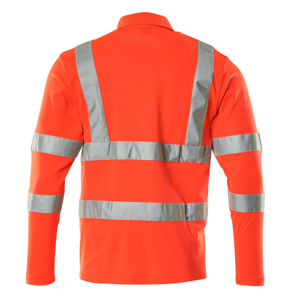 Polo-Shirt, Langarm SAFE CLASSIC Hi-vis Rot S