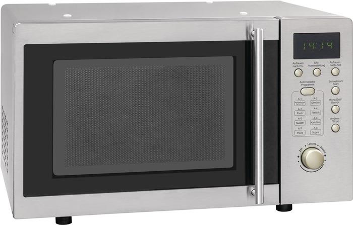 Mikrowelle UMW 800 G-3 Inox 800 - 1000 W Inox/Silber 20 l freistehend, unterbaufähig 12,2 kg EXQUISIT