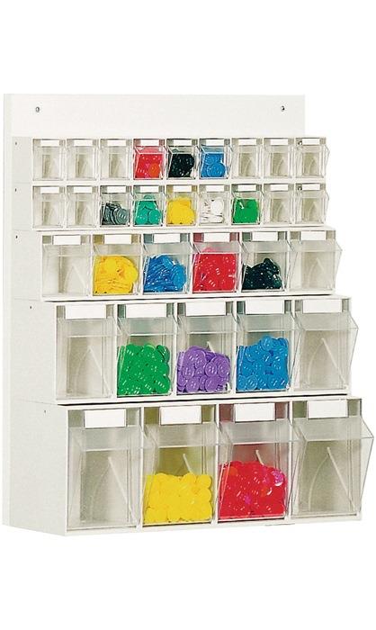 Klarsichtmagazin H684xB600xT185mm 18 x A, 6 x B, 5 x C, 4 x D Kunststoff weiß LOCKWEILER