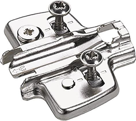 Kreuzplatte STA vern.D=0,0mm D.2,5mm m.Spanplattenschrauben HETTICH