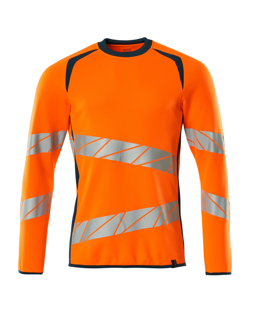 Sweatshirt ACCELERATE SAFE Hi-vis Orange/Dunkelpetroleum XL ONE