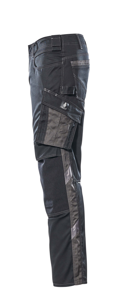 Hose mit Knietaschen UNIQUE Schwarz/Dunkelanthrazit 82C48