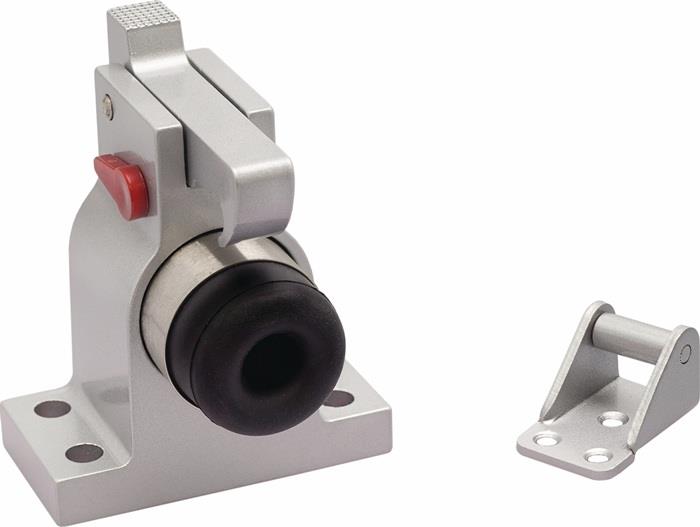 Türfeststeller Bodenmontage 001/588/1 Aluminium silberfarbig einbrennlackiert