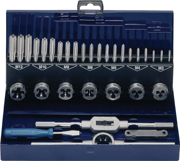 Gewindeschneidzeugsatz M3-M12 32 teilig HSS Metallkassette PROMAT