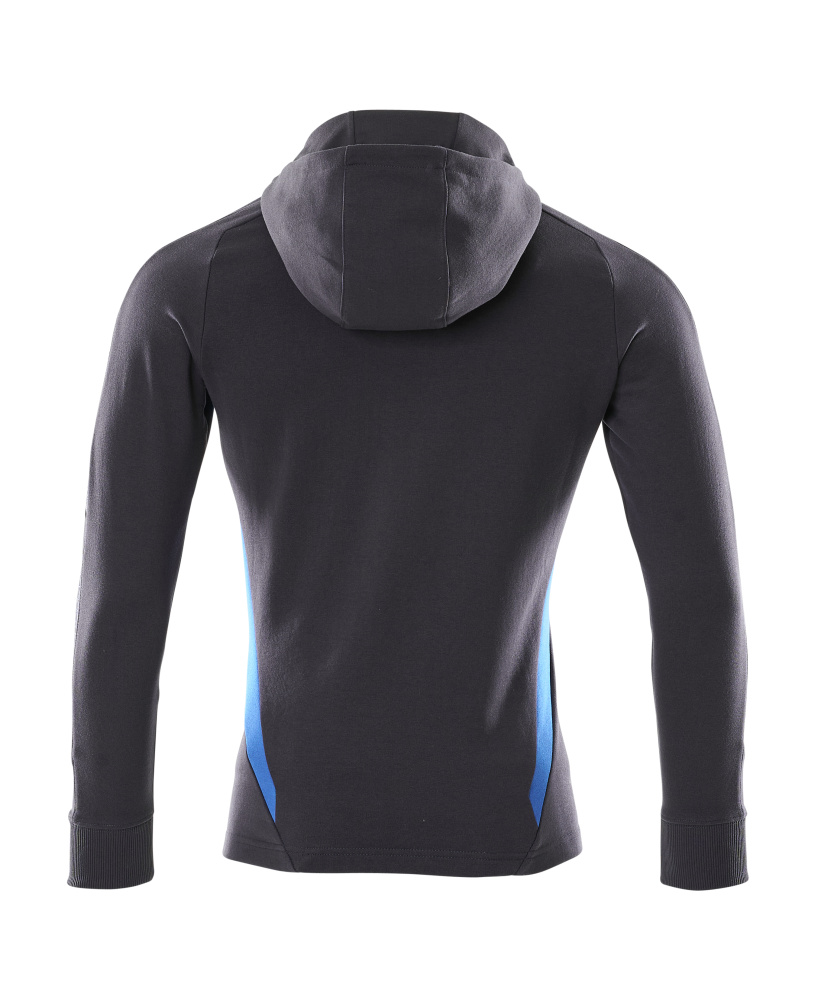 Kapuzensweatshirt mit Reißverschluss ACCELERATE Schwarzblau/Azurblau 2XLONE