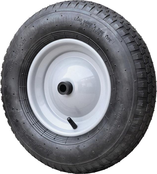 Luftrad Rad-Ø 400 mm Radbreite 100 mm mit Achse und Kunststoffgleitlager CAPITO