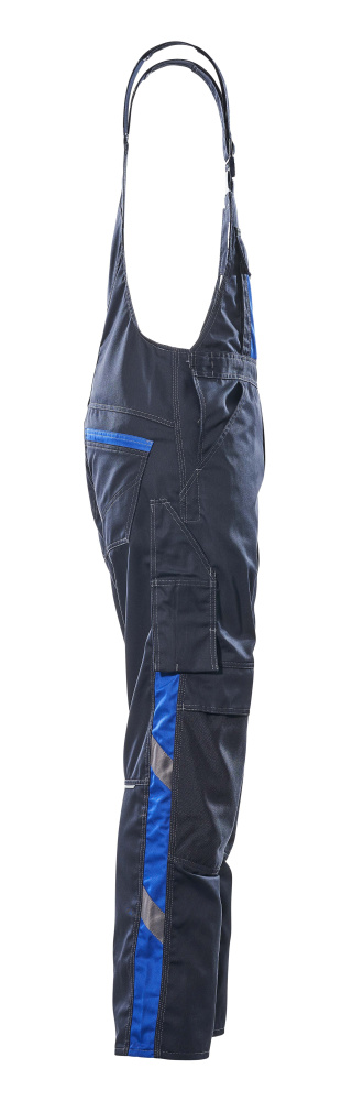 Latzhose mit Knietaschen UNIQUE Schwarzblau/Kornblau 76C48