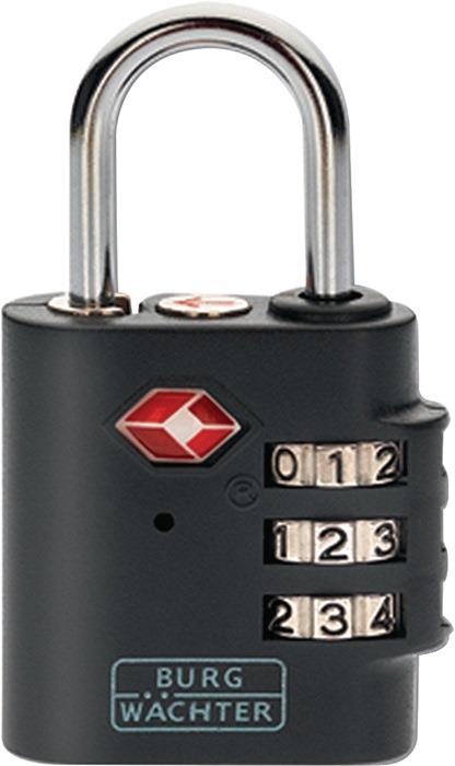 Zahlenvorhangschloss TSA 77 Schlosskörperbreite 30 mm Guss farbig sortiert Anzahl Zahlenrollen 3 BURG-WÄCHTER