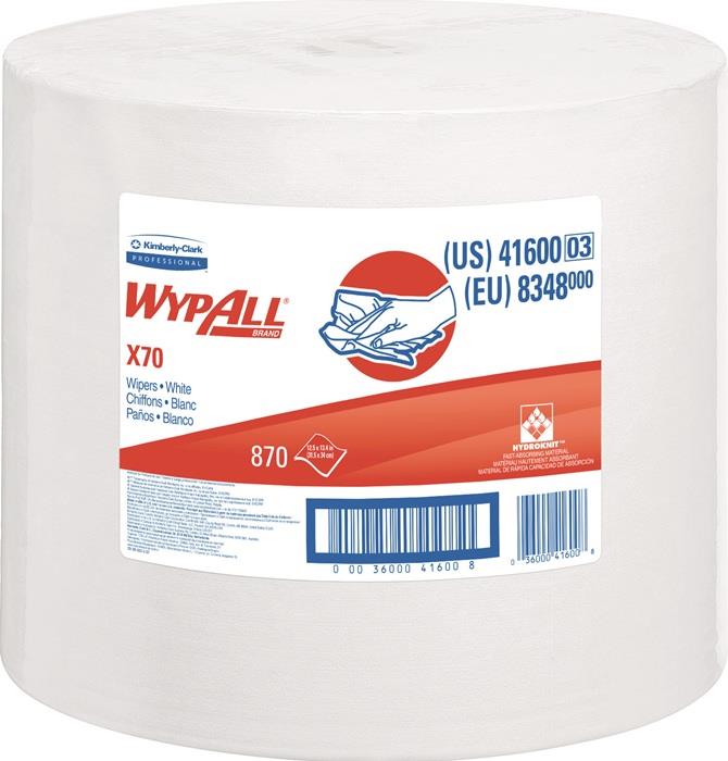 Reinigungstuch WypAll® X70 8348 L.ca.315 mmxB.ca.310 mm weiß 1-lagig KIMBERLY-CLARK