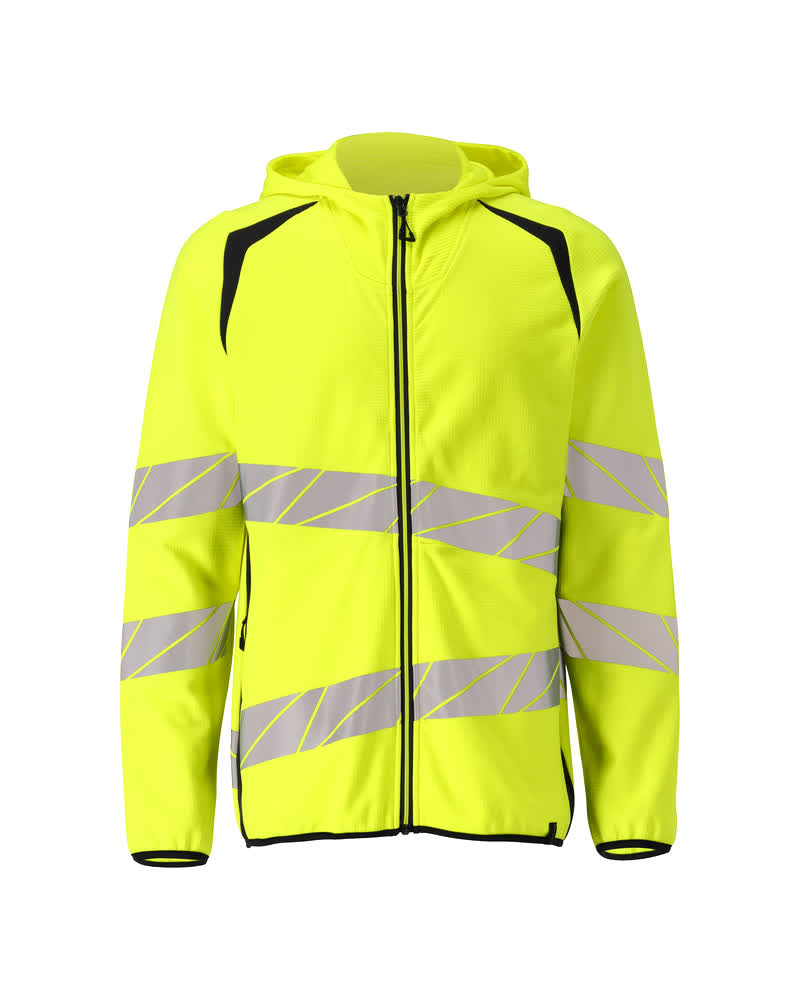 Kapuzenpullover mit Reißverschluss ACCELERATE SAFE Hi-vis Gelb/Schwarzblau XS