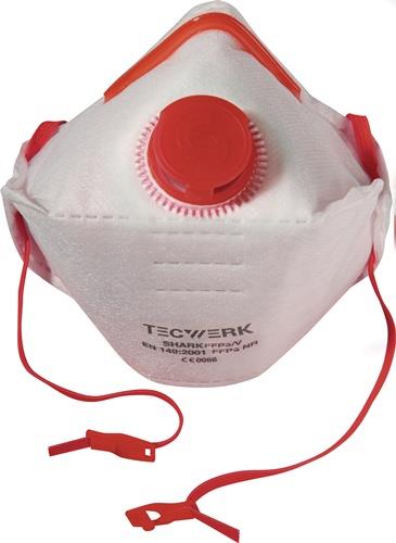 Atemschutzmaske Shark FFP3/V D NR m.Ausatemventil,faltbar TECWERK
