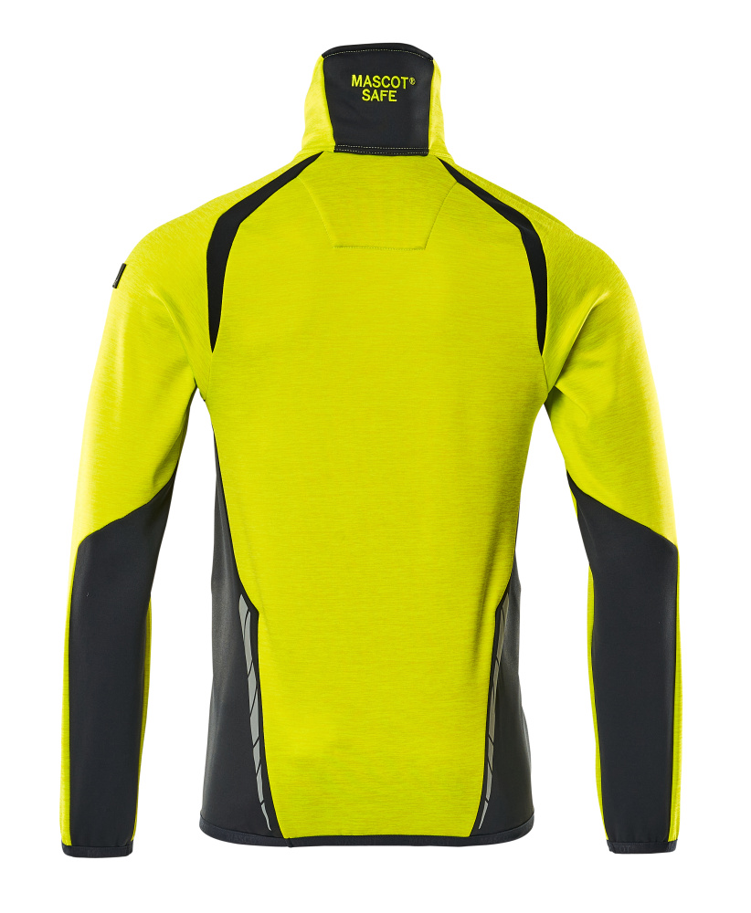 Fleecejacke mit kurzem Reißverschluss ACCELERATE SAFE Hi-vis Gelb/Schwarzblau L