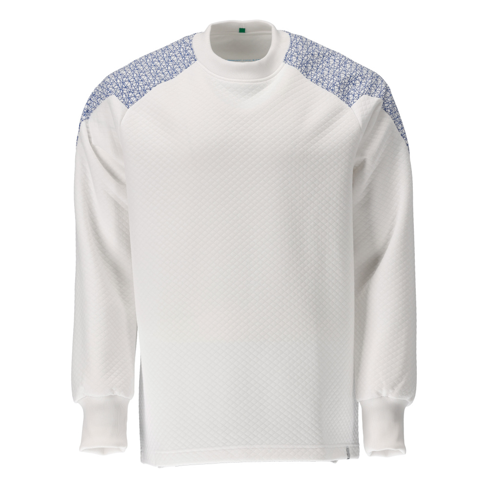Sweatshirt FOOD & CARE Weiß/Azurblau 3XL