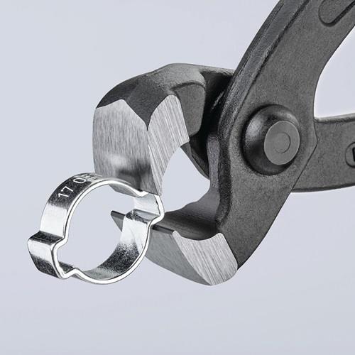 Ohrklemmenzange Gesamt-L.220mm Kopf schwarz atram.Kunststoff-Überzug KNIPEX