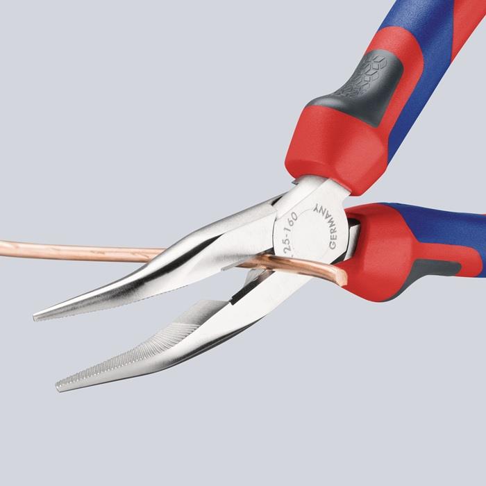 Flachrundzange Länge 160 mm flachrund 40° gewinkelt Comfort-Griff KNIPEX