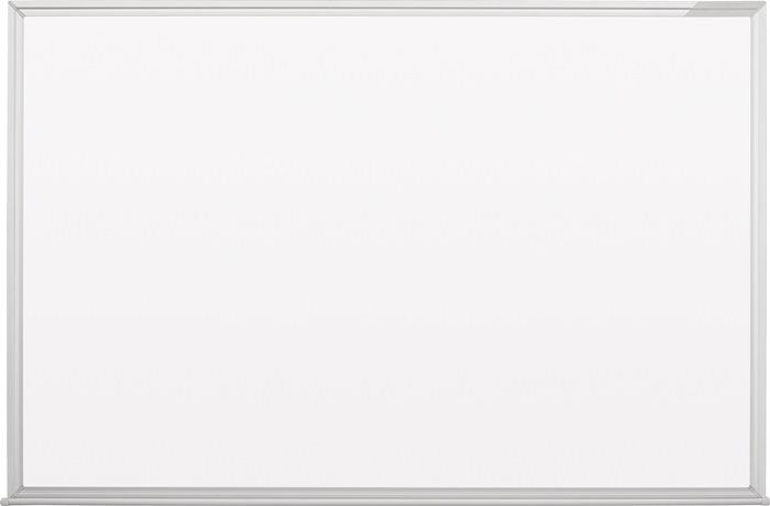 Schreibtafel Stahlblech weiß mit Aluminiumrahmen 600 mm 450 mm