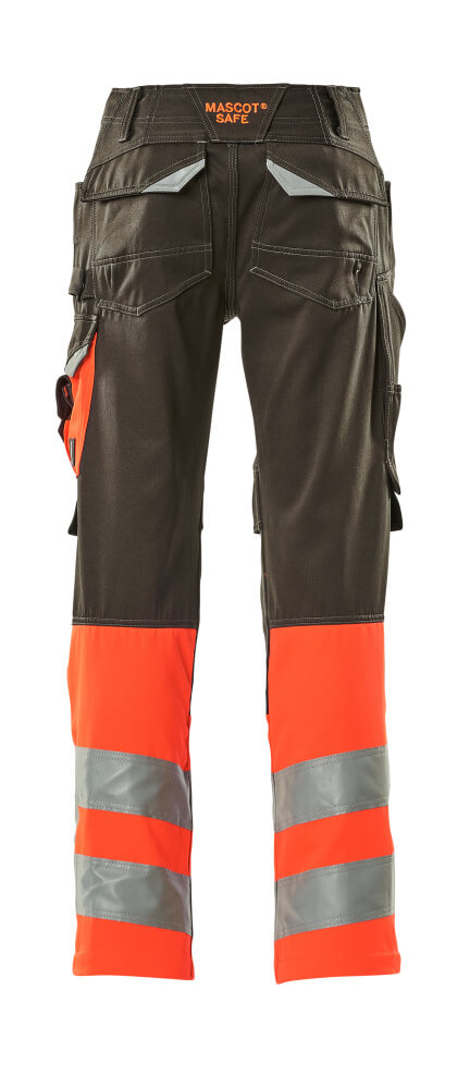 Hose mit Knietaschen SAFE SUPREME Dunkelanthrazit/Hi-vis Rot 82C48